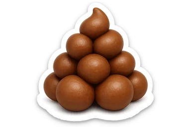 EMOJI STILE IPHONE 3D DI UNa montagna di feci a palline stile emoji iphone E FALLO MOLTO REALISTICO IN 3D sticker