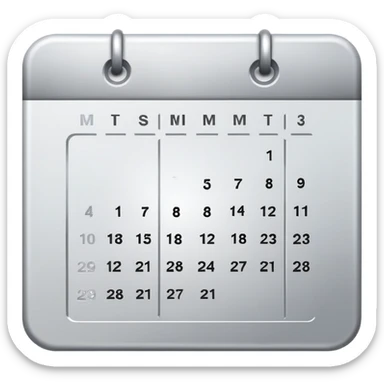 silver minimalistic calendar sticker