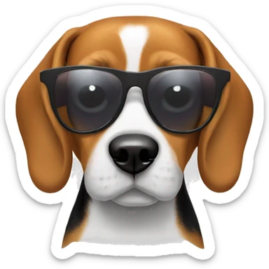 beagle with sunglasses sticker