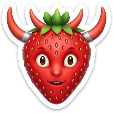  a strawberry with horns  sticker