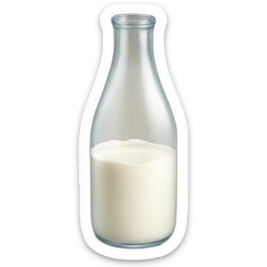 a bottle of milk dropping milk in a glass sticker