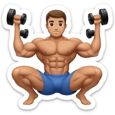 bodybuilder obliques exercise sticker