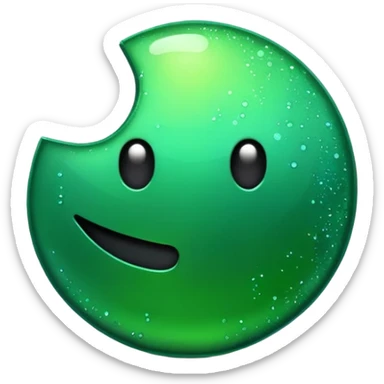 Glitter Green Pacman sticker