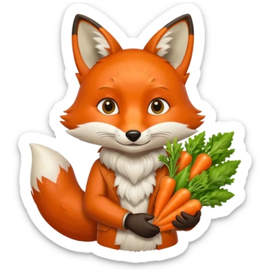 renard qui vend des légumes sticker