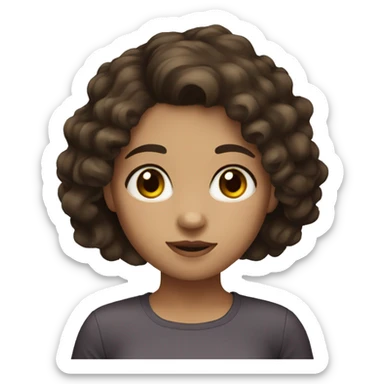 girl with dark brown hair light skin and hazel eyes sticker