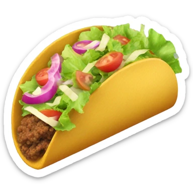 Pink Taco Bell taco  with glitter  sticker