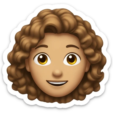 a woman with wavy hair and brown eyes thumbs up sticker
