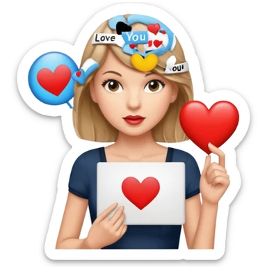 You Belong With Me Taylor Swift Holding A Sign That Says I Love You  sticker