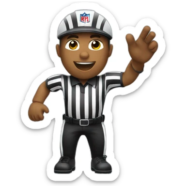 american football referee signals touchdown sticker