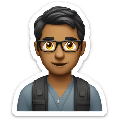 somewhat gay indian nerd coder guy on a computer  sticker