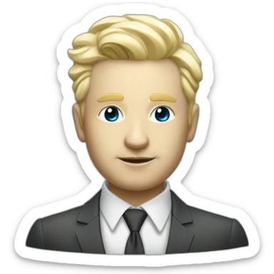 sandem man white head future cyberpunk banker crypto usd rich sticker