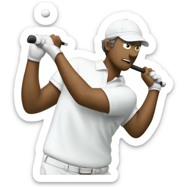 Golfer throwing club out of anger sticker