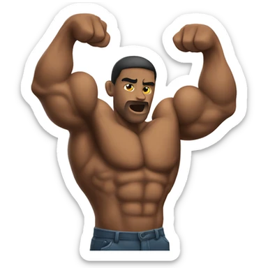 emoji flexing biceps muscle sticker