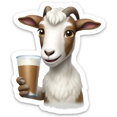 goat with milk in hand sticker