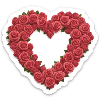 heart frame made of roses sticker