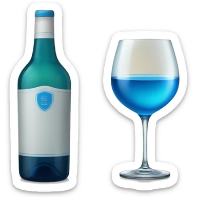 Un verre  de vin avec une boisson bleue sticker
