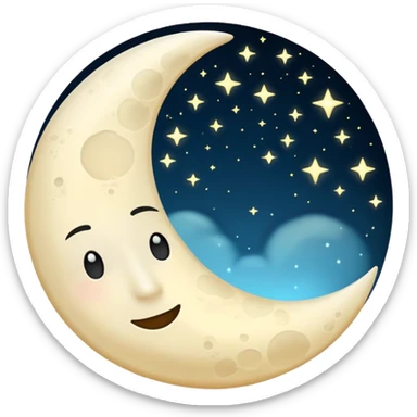 glowing half moon sticker