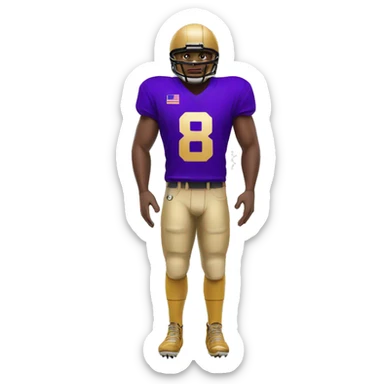american-football-player-purple-and-gold-jersey-number-8 sticker