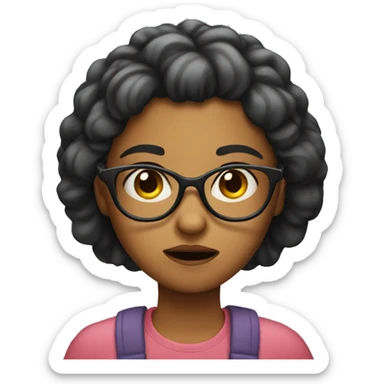 girl with glasses annoyed sticker