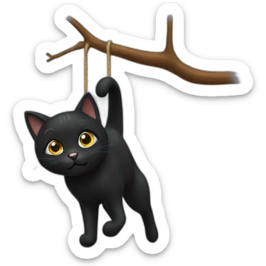 black cat hanging sticker
