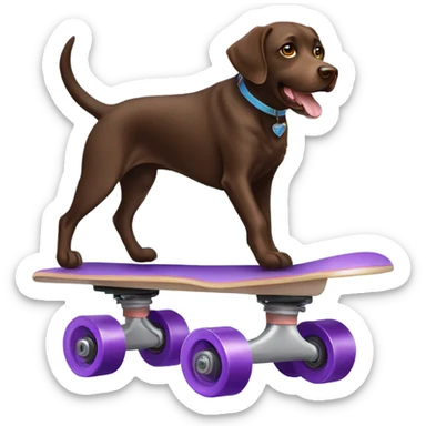 Chocolate lab roller skating  sticker