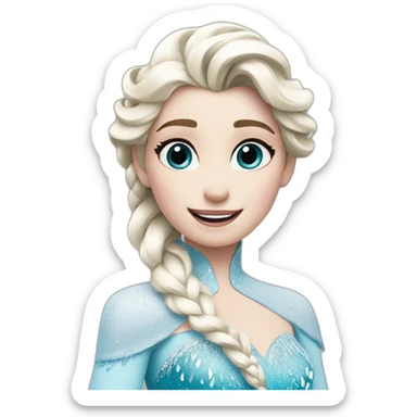 elsa with a smiley face sticker