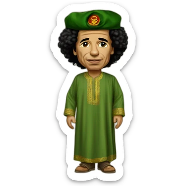 Muammar Gaddafi with libyan clothes sticker