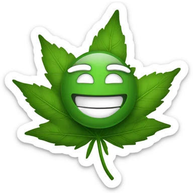 Weed leaf laughing emoji sticker