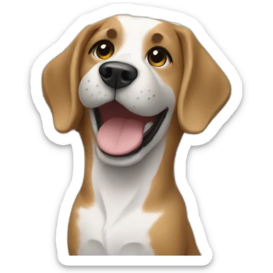 Dog waving a flag from argentina with Real Madrid shirt on sticker