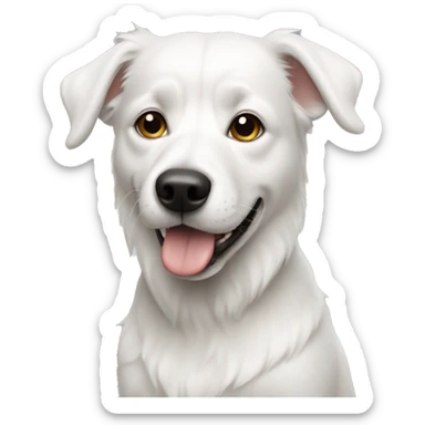 white dog  sticker