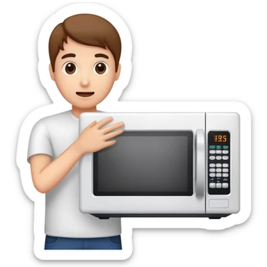 someone opens a microwave sticker