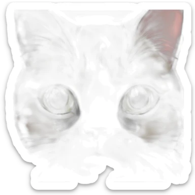 obese calico cat with double chin and green eyes sticker