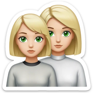 Blonde bob girl with green eyes hair stylist sticker