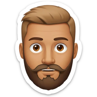 Bold headed beard pierced nose sticker