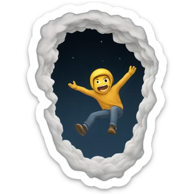 man falling into a void sticker