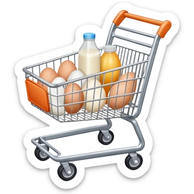 carrito de compras leche care  huevos sticker