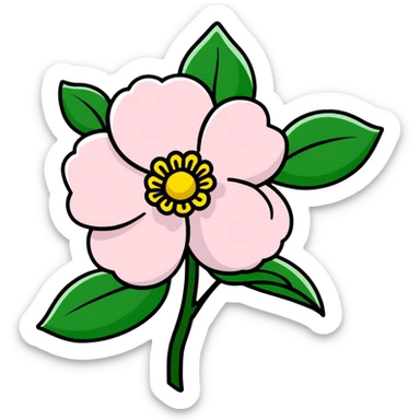 elegant red camellia japonica with glossy petals sticker