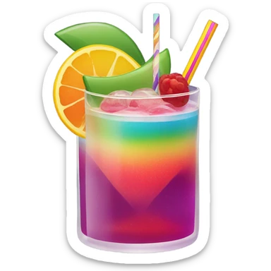 Colourful cocktail sticker