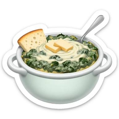 Bowl of spinach artichoke dip  sticker