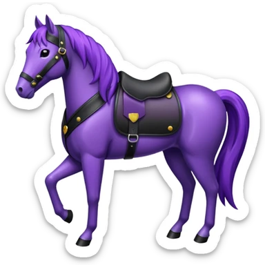 Purple horse wearing leather jacket
 sticker