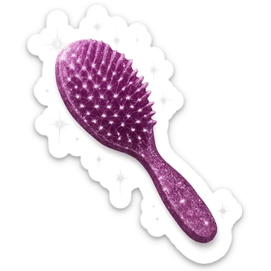 sparkly hairbrush sticker