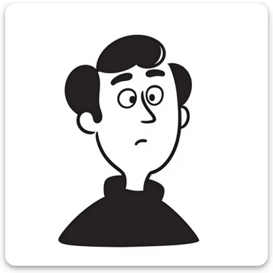 confused face, 1840s election, expressive lines sticker