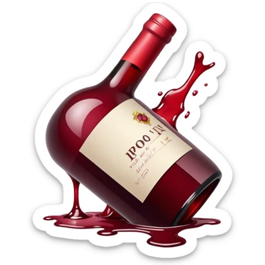 broken wine bottle sticker