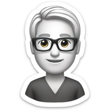 coder men with specs  sticker