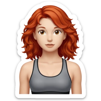 Athletic girl with red wavy hair and smaller boobs sticker