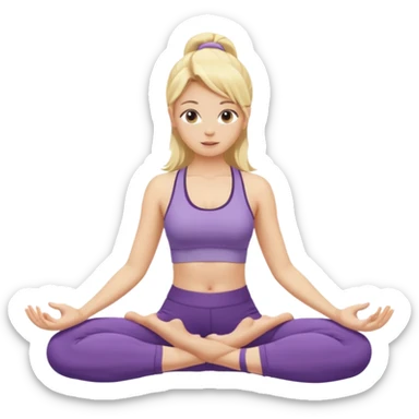 blonde girl doing yoga sticker