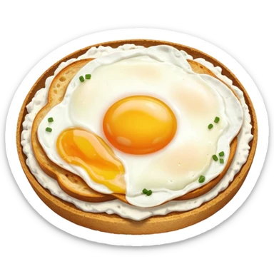 Sour bread with cottage cheese and egg on top sticker