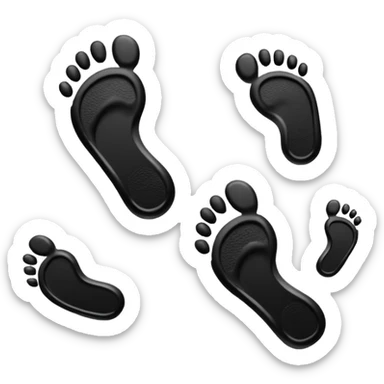 black footprints on white background sticker