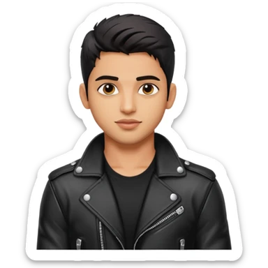 generate a pretty bratz siddharth malhotra, LEAN BUT MUSCULAR WEARING A LEATHER JACKET sticker