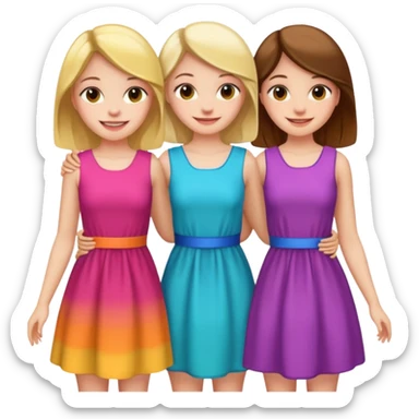 Three girls posing together sticker